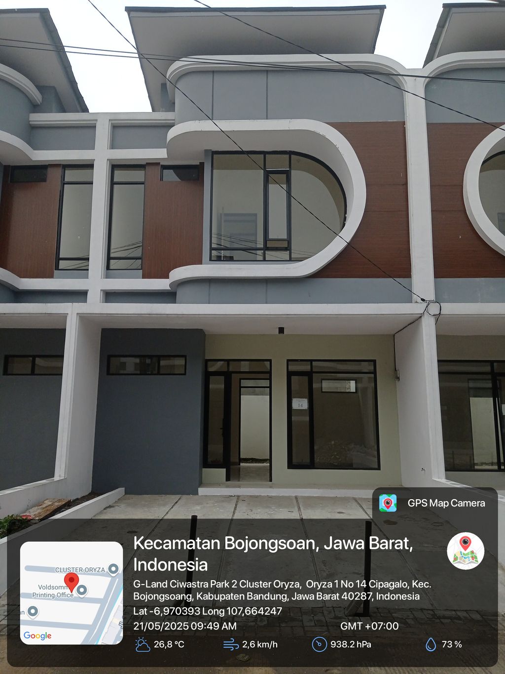 foto tampak rumah tipe 57 Compact High Ceiling (3KT) (602) perumahan G-Land Ciwastra Park 2