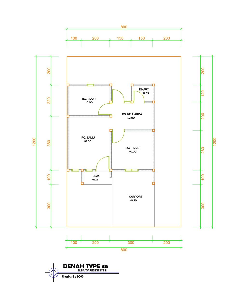 foto denah rumah tipe 36 perumahan ELBAITY RESIDENCE III