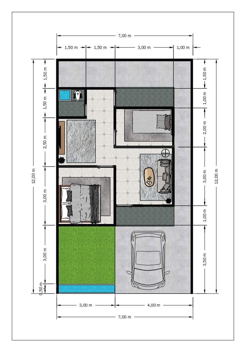foto denah rumah tipe 36 perumahan Star Borneo Residence 6 Blok B