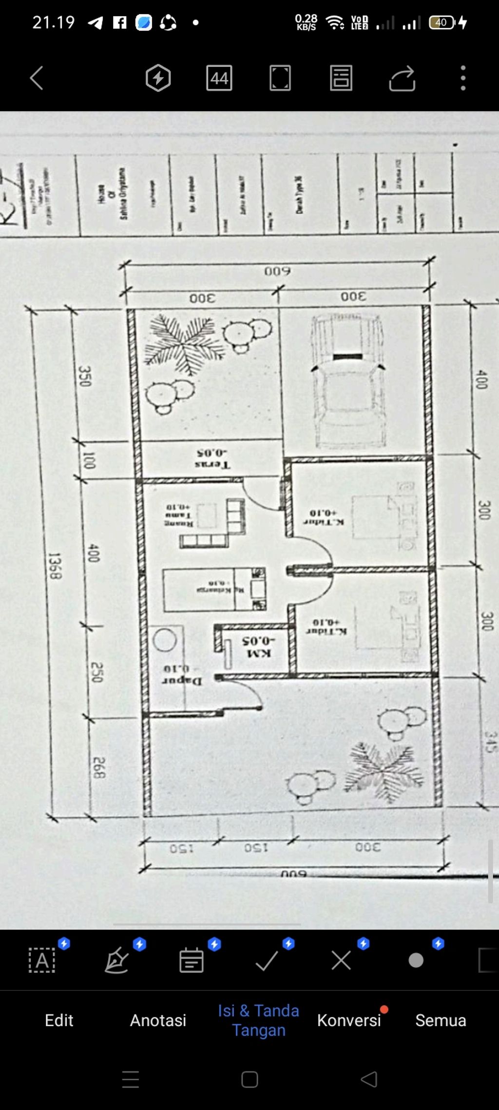 foto denah rumah tipe T42/80 perumahan SAHILNA GRIYATAMA Cluster