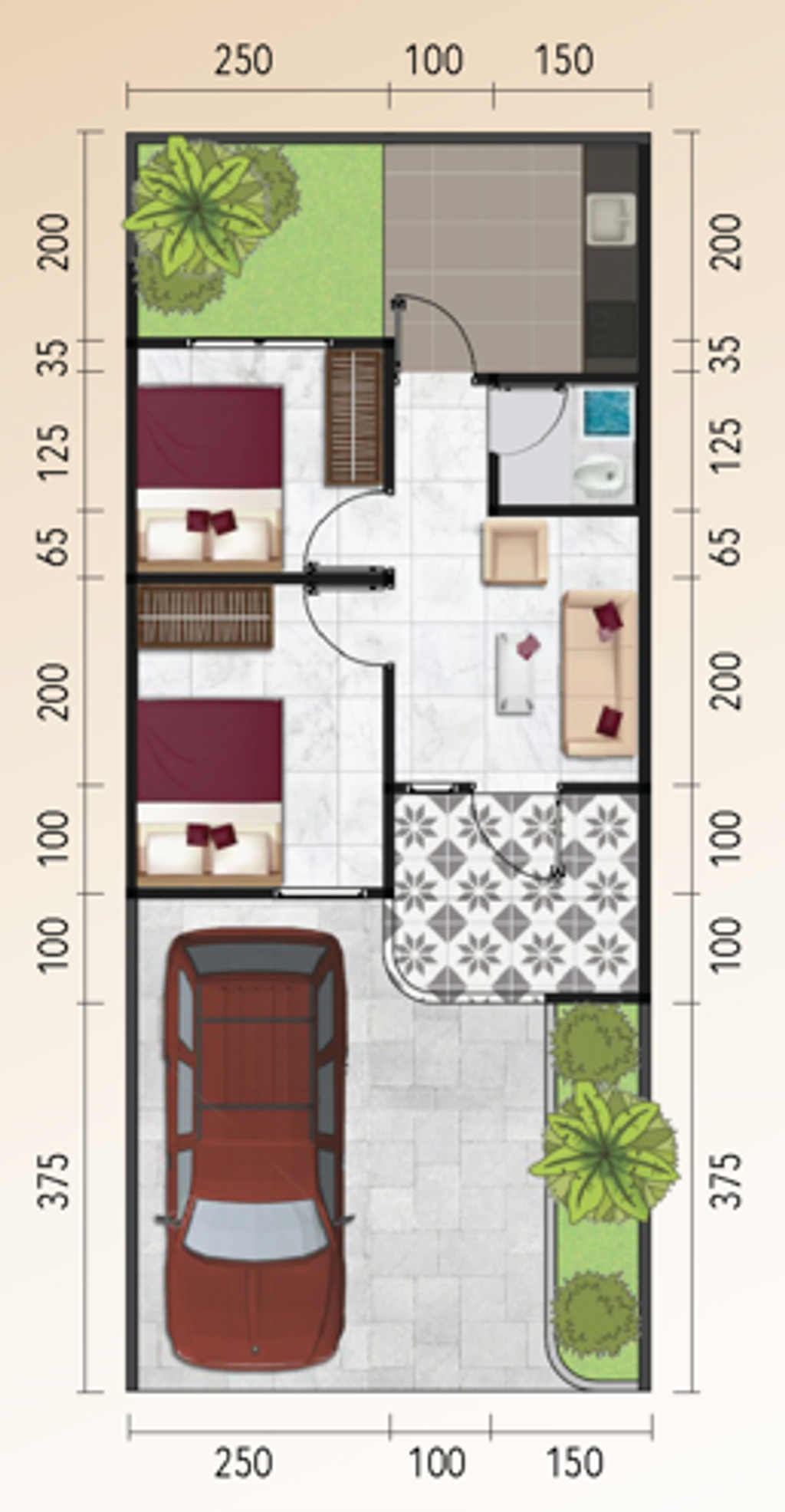 foto denah rumah tipe ZELLINE perumahan EMRAN RESIDENCE I