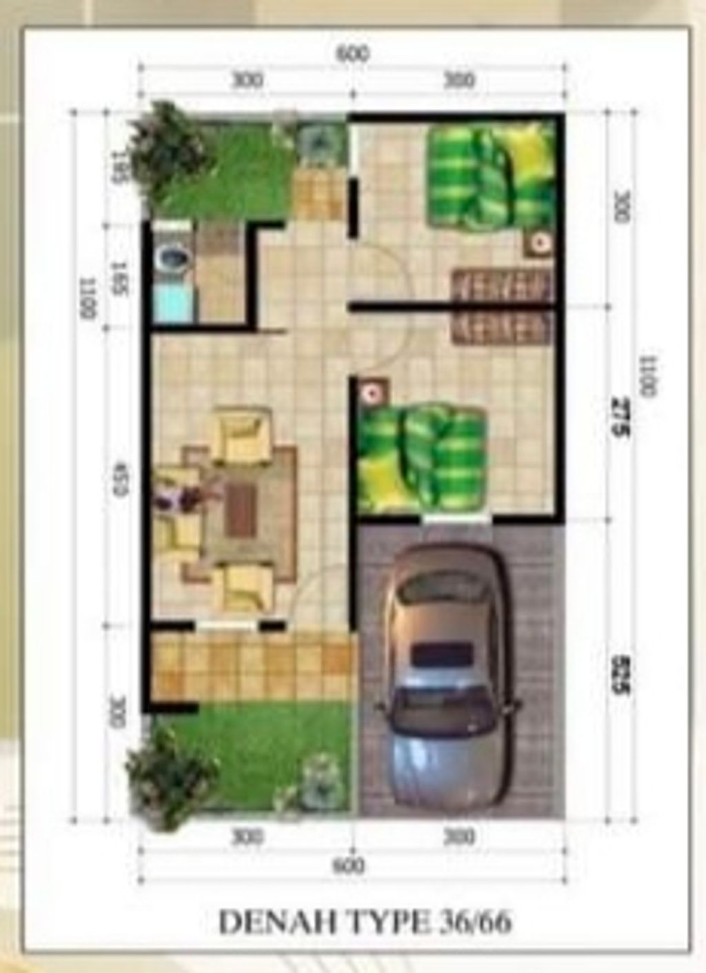 foto denah rumah tipe 36 perumahan PURI ASTINA