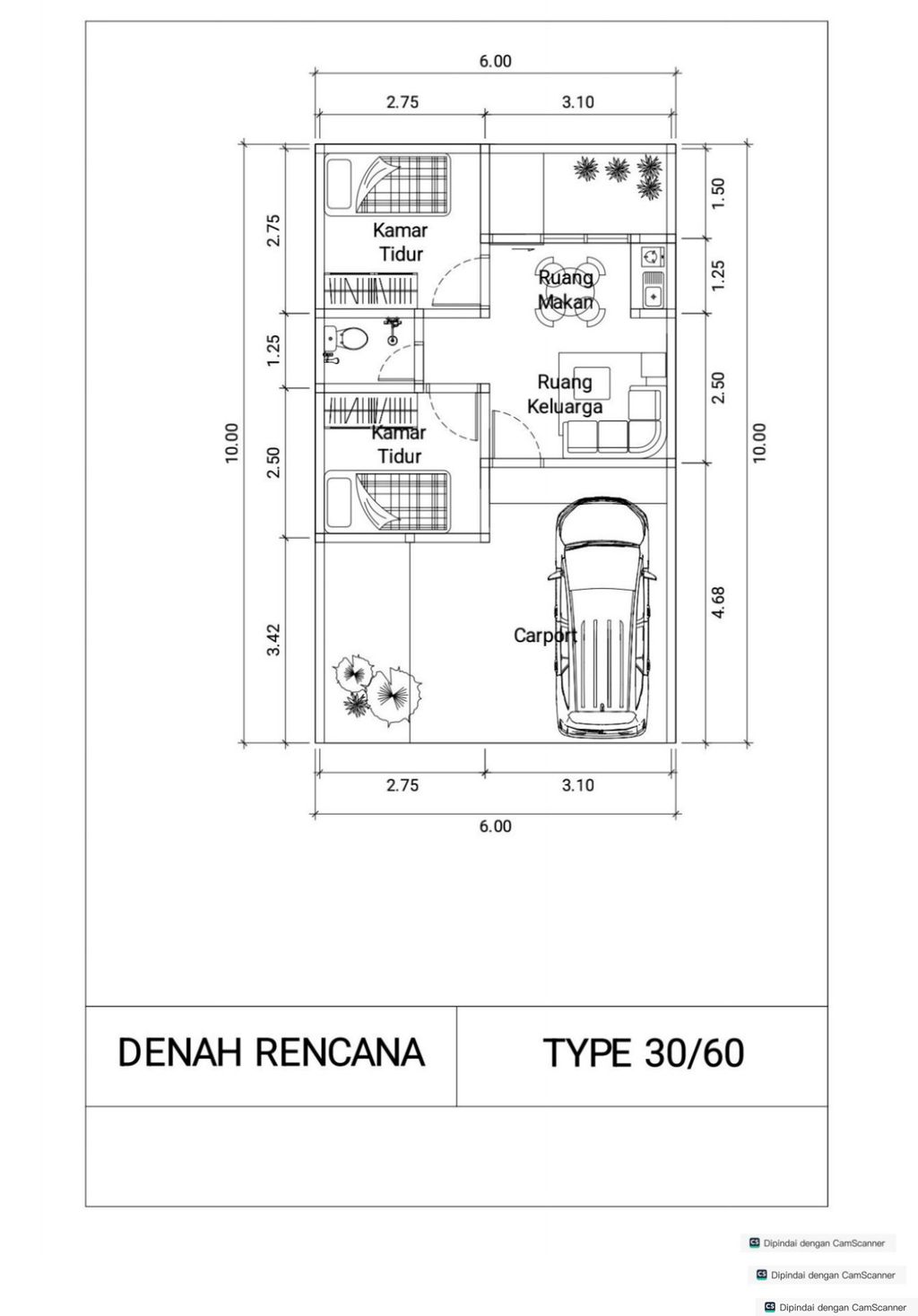 foto denah rumah tipe 30 perumahan ASRAYA Residence