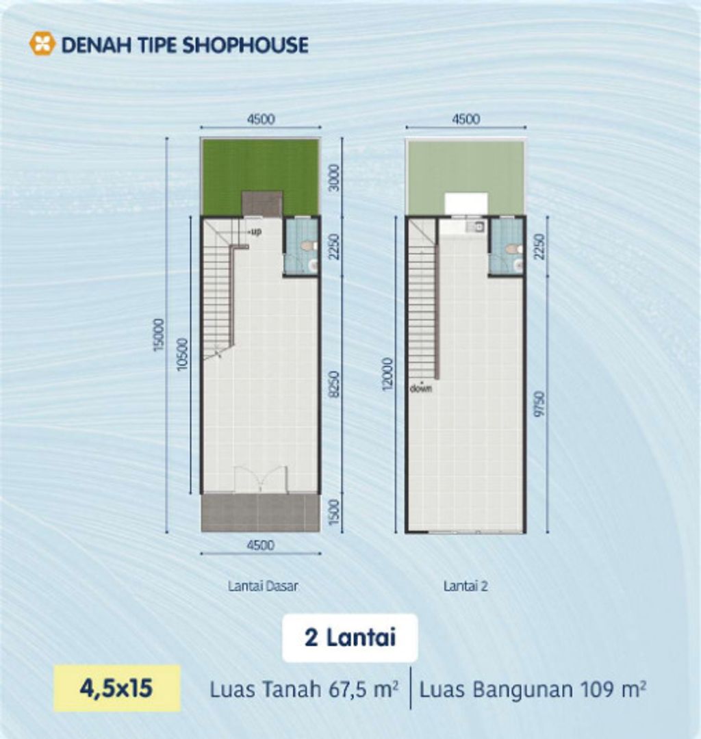 foto denah rumah tipe HAMPTON 2/B/26 perumahan Ruko Hampton Avenue