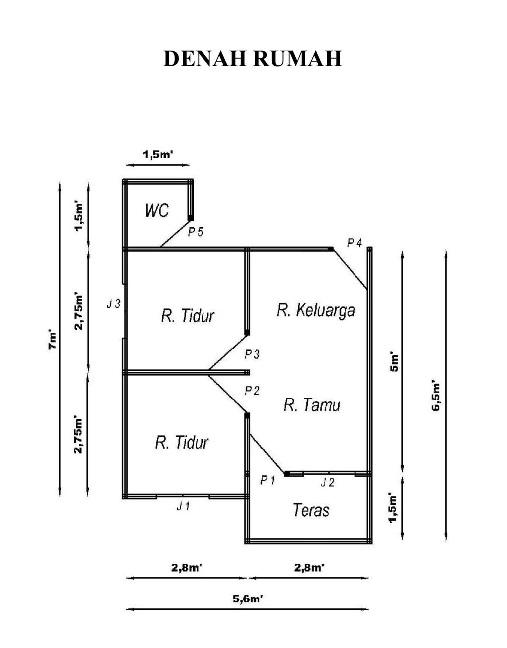 foto denah rumah tipe 36 perumahan GRIYA KATIMPUN INDAH