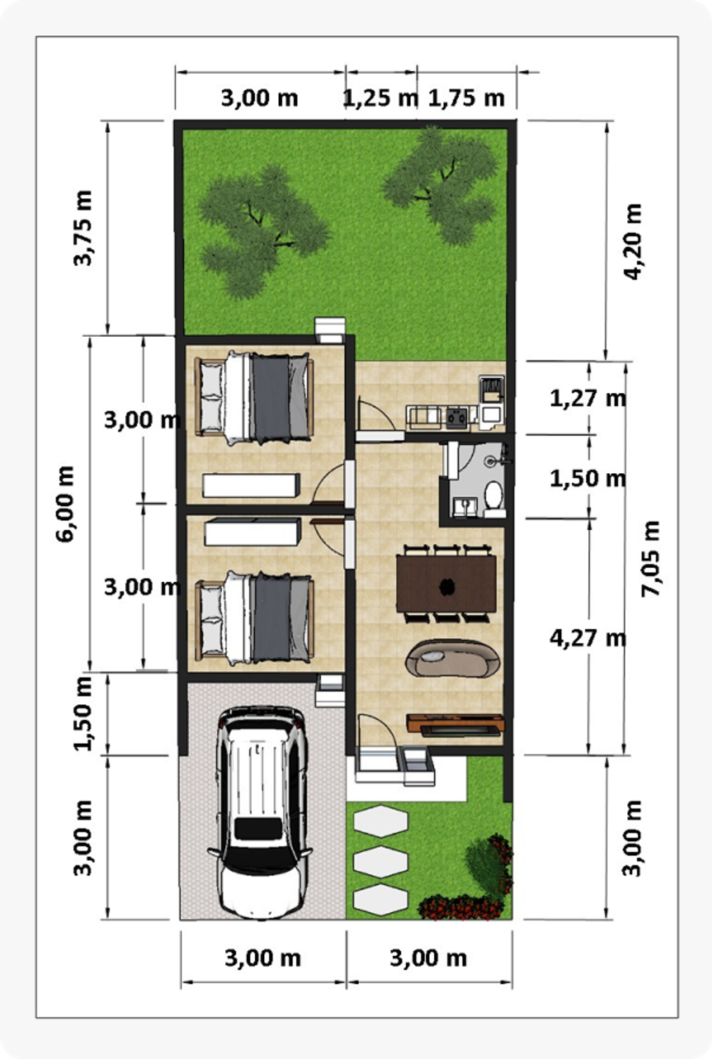 foto denah rumah tipe 36/89 perumahan Citra bandarsari residence