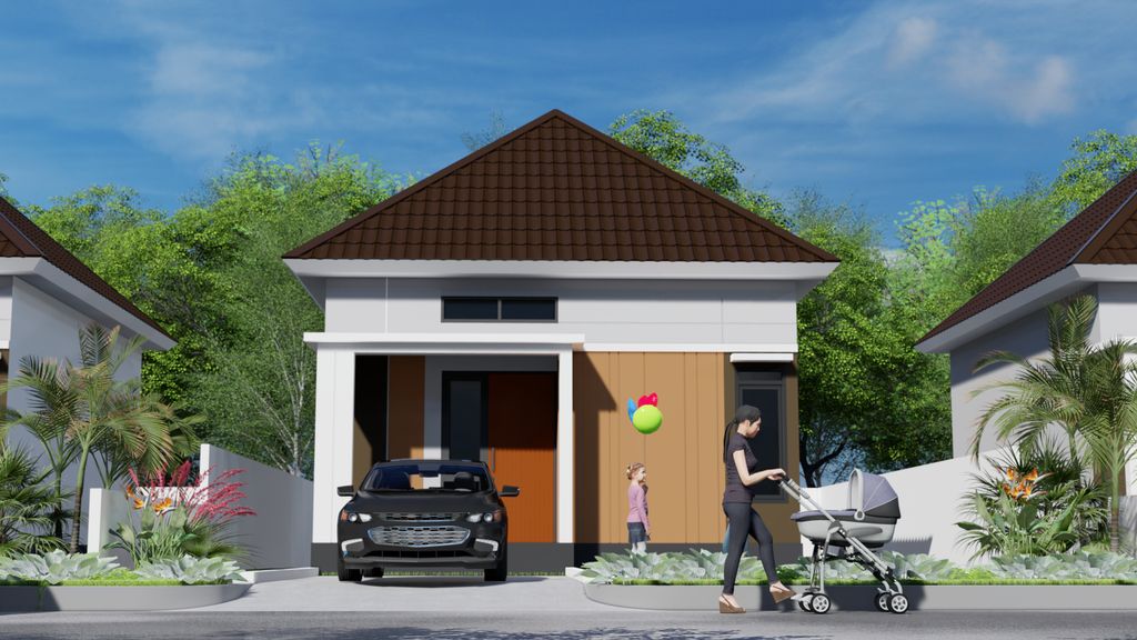 foto tampak rumah tipe 36 perumahan HARMONI VILLAGE