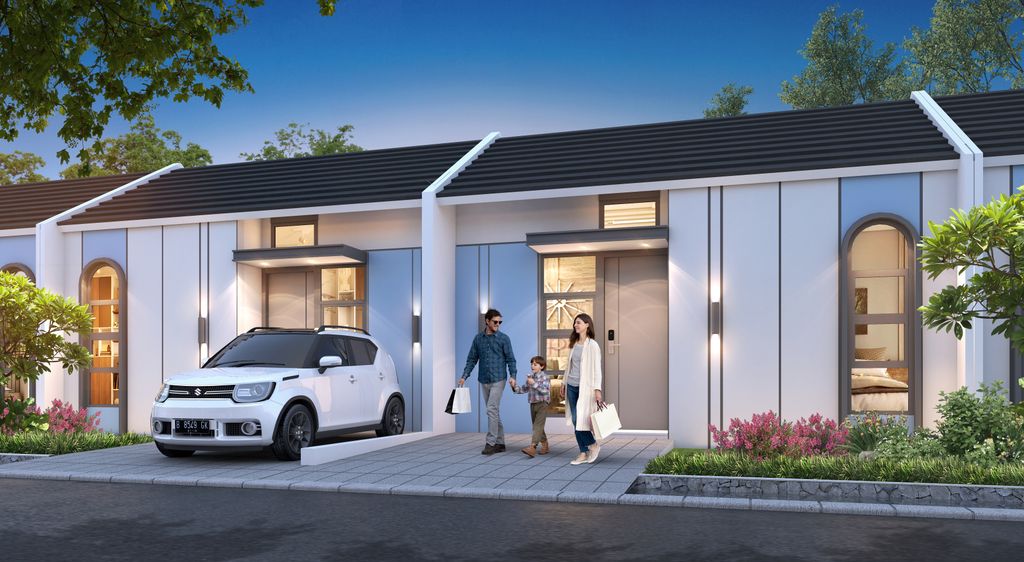 foto tampak rumah tipe SEJAHTERA perumahan Mitra Garden Serang 2