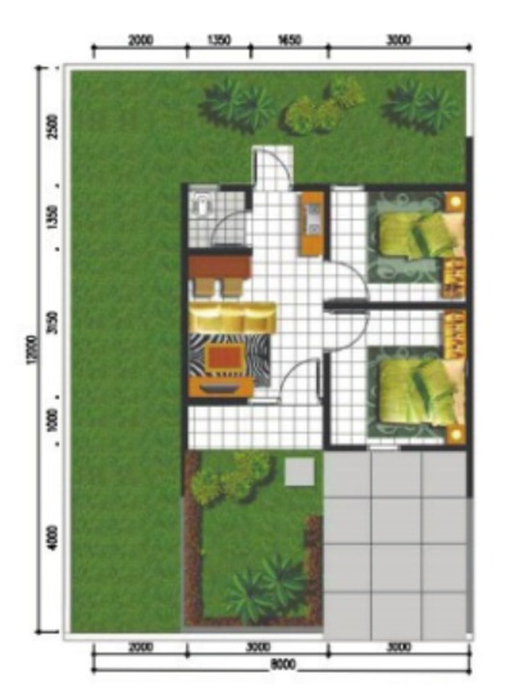 foto denah rumah tipe RST 30/96 2024 perumahan Perumnas Griya Sungai Duren Indah