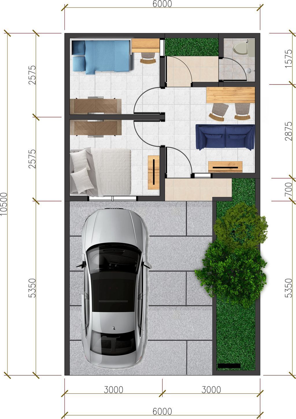 foto denah rumah tipe RGV NEW LOOK 27/75 perumahan Bumi Rakata Asri