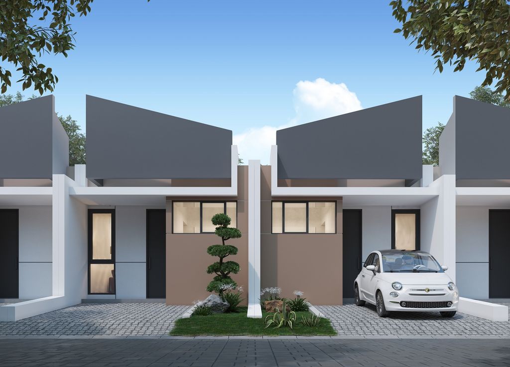 foto tampak rumah tipe LYRA perumahan SWP RESIDENCE 2