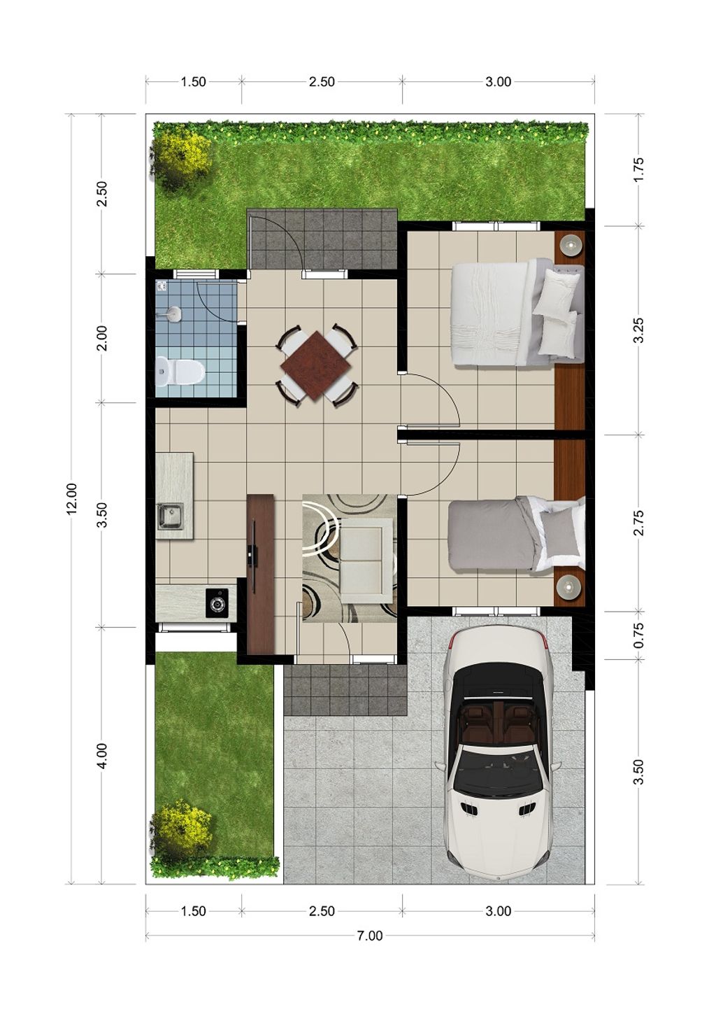 foto denah rumah tipe SEIKA perumahan SWP RESIDENCE 2