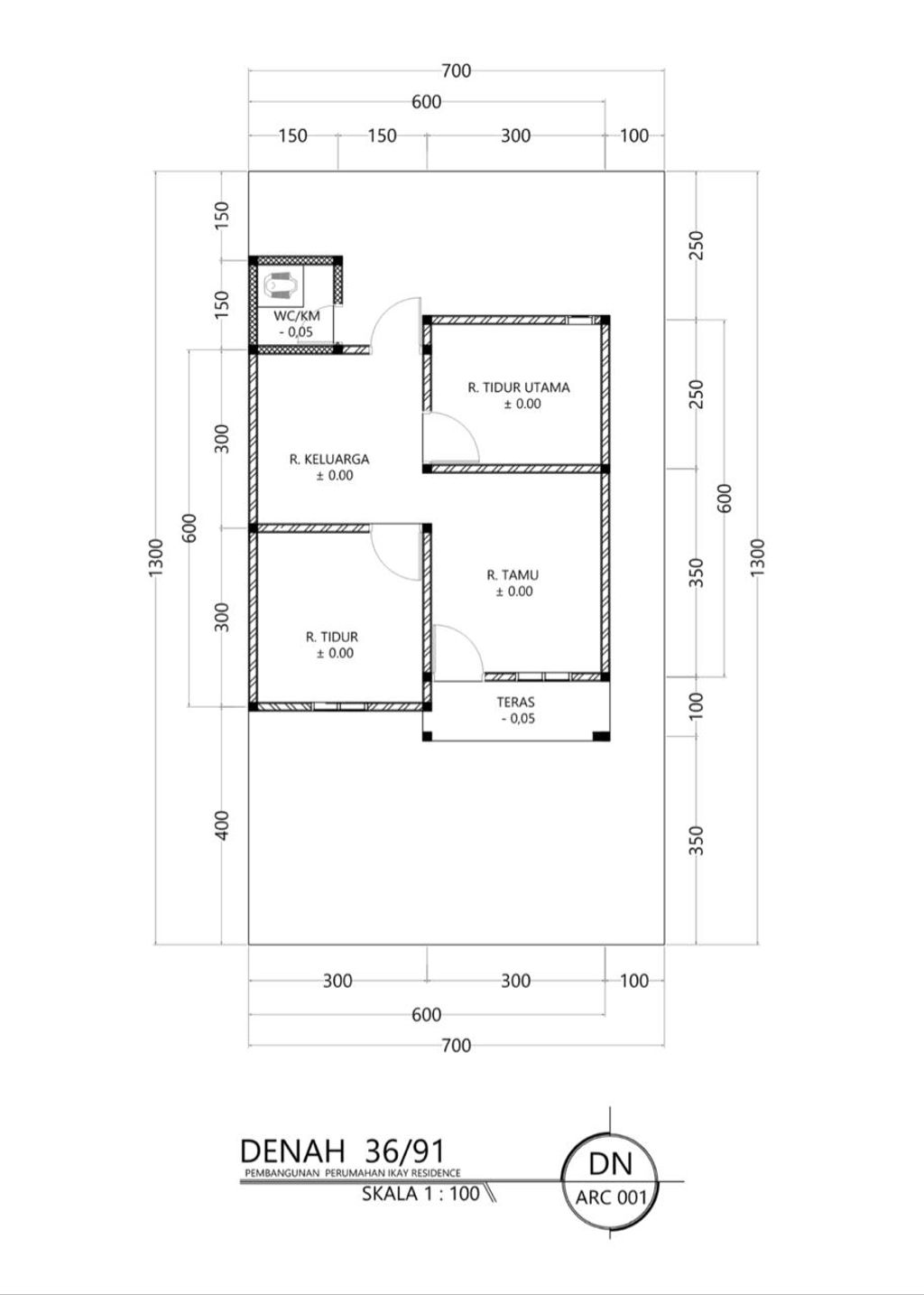 foto denah rumah tipe 36 perumahan IKAY RESIDENCE I