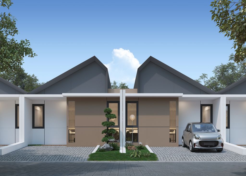 foto tampak rumah tipe HYDRA perumahan SWP RESIDENCE 2