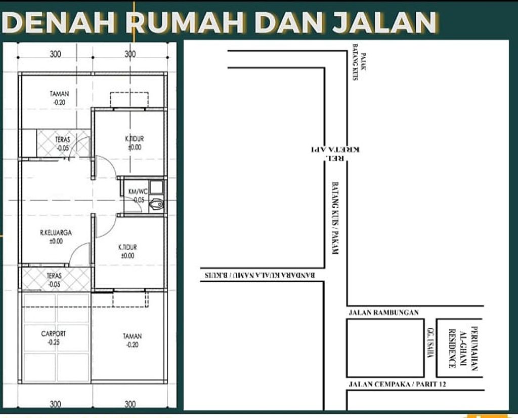 foto denah rumah tipe 36 perumahan Al Ghani Ressidence