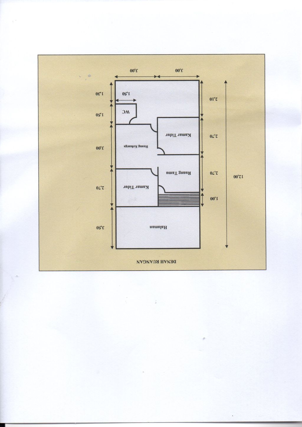 foto denah rumah tipe 36/72 perumahan Pemalang Indah Regency 14