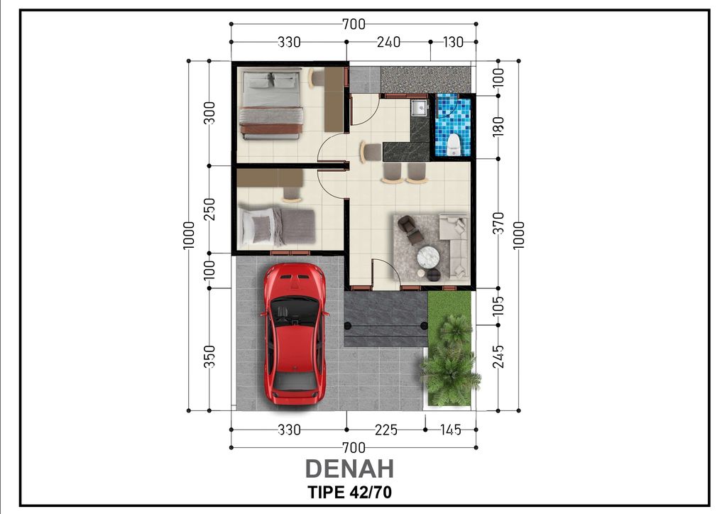 foto denah rumah tipe Komersiil perumahan Rosiana Abi Residence