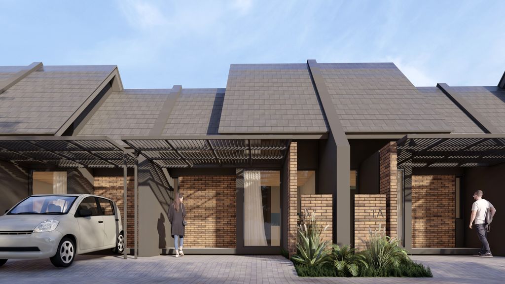 foto tampak rumah tipe LE VERRE 545 perumahan MUTIARA GADING CITY CLUSTER MONACO & PARIS