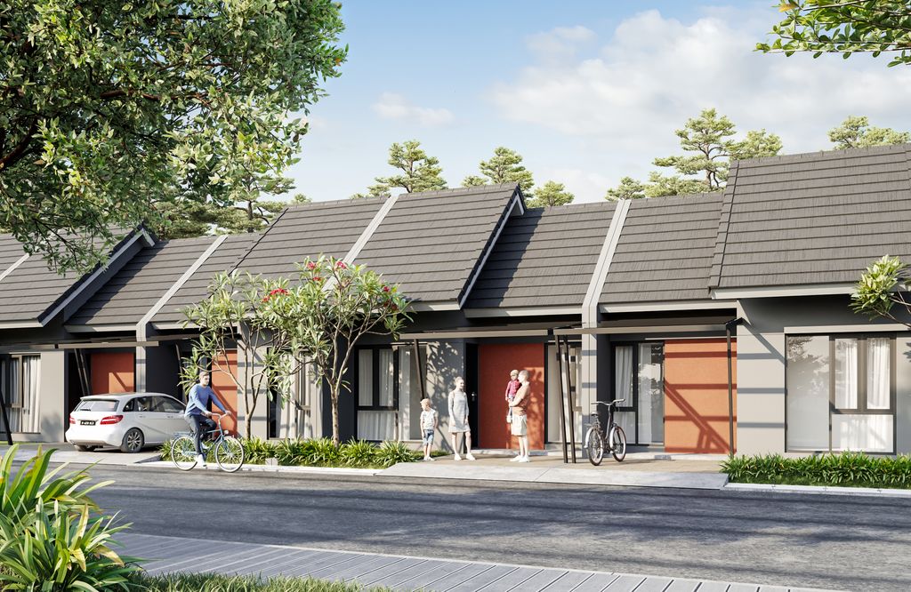 foto tampak rumah tipe LE HAVRE 844 perumahan MUTIARA GADING CITY CLUSTER MONACO & PARIS