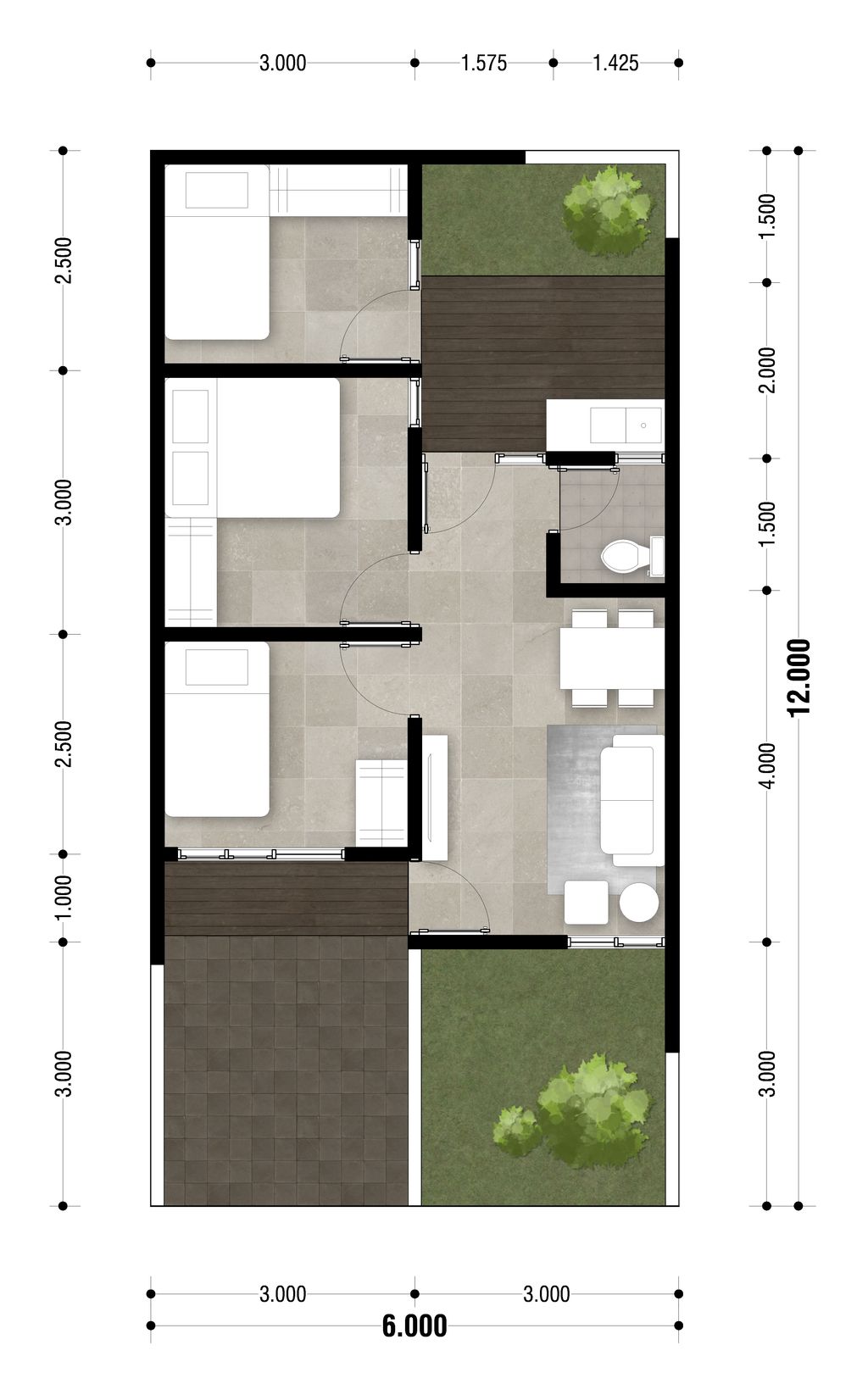 foto denah rumah tipe LE HAVRE 526 perumahan MUTIARA GADING CITY CLUSTER MONACO & PARIS