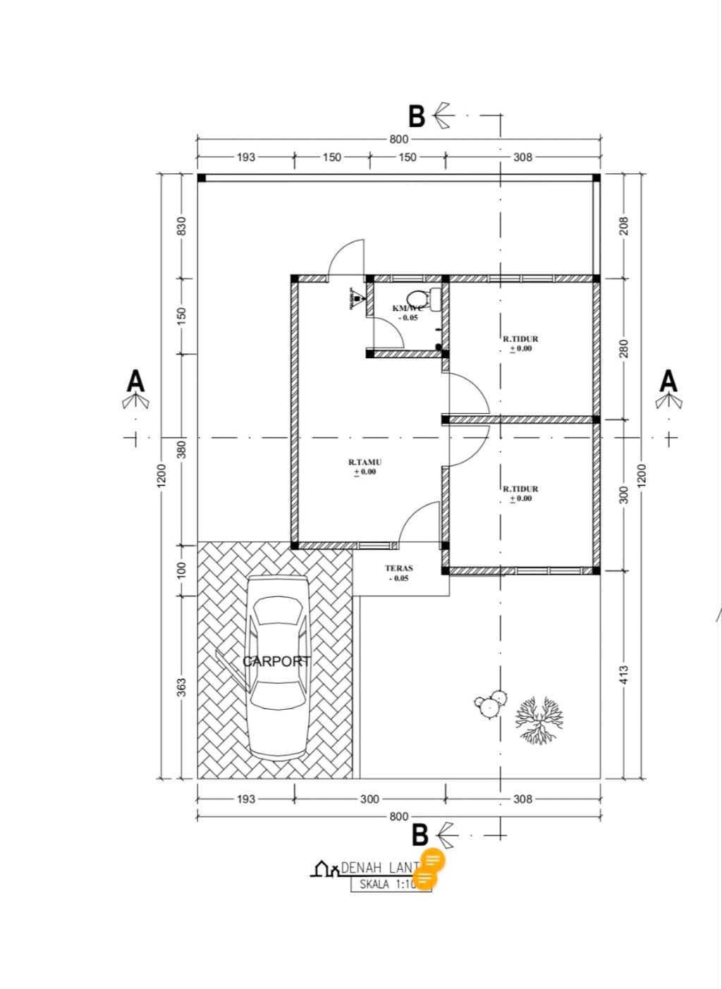foto denah rumah tipe RSH 36 perumahan GRIYA ATHALA