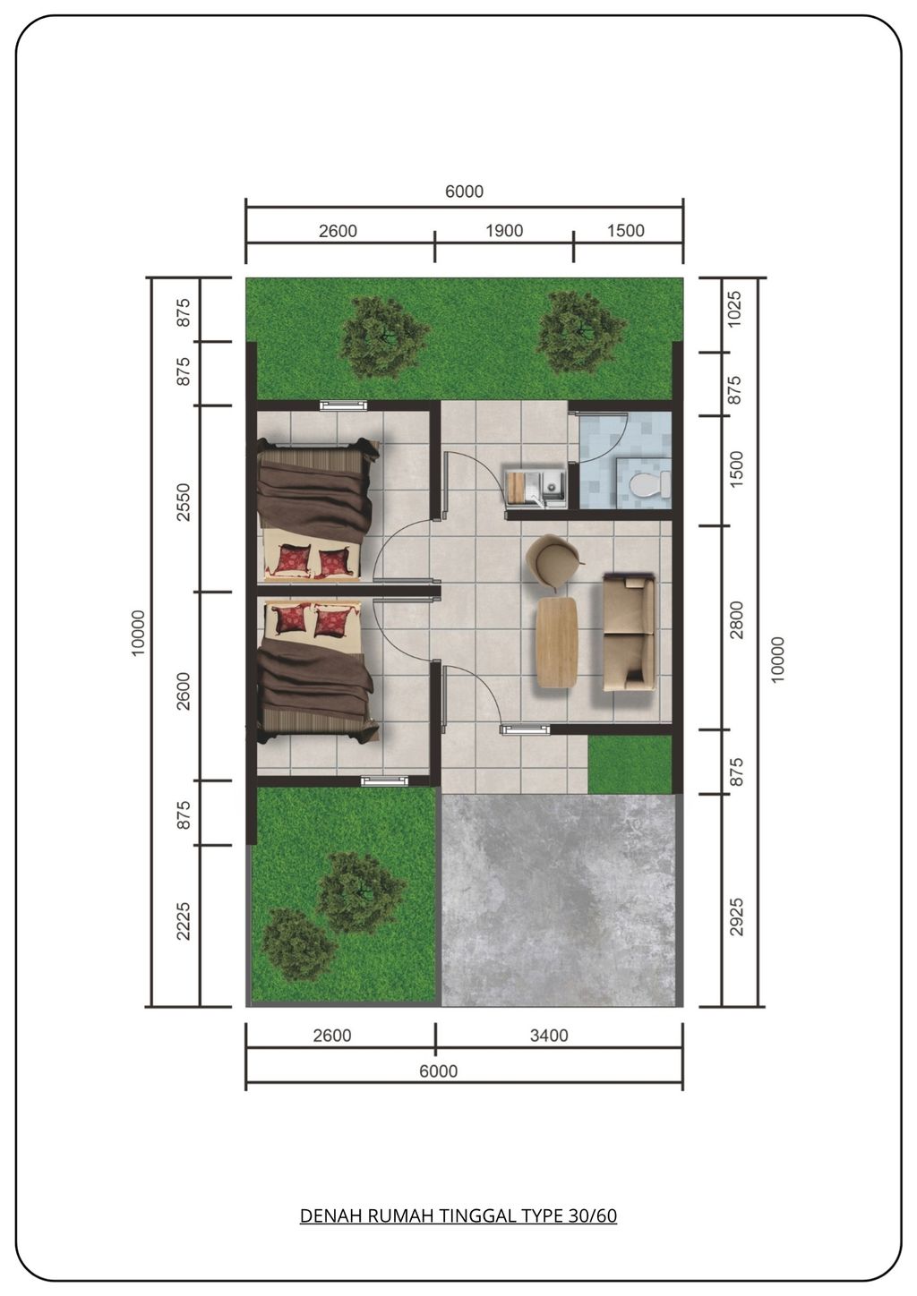 foto denah rumah tipe 30/60 perumahan GREEN PESONA ABADI 5