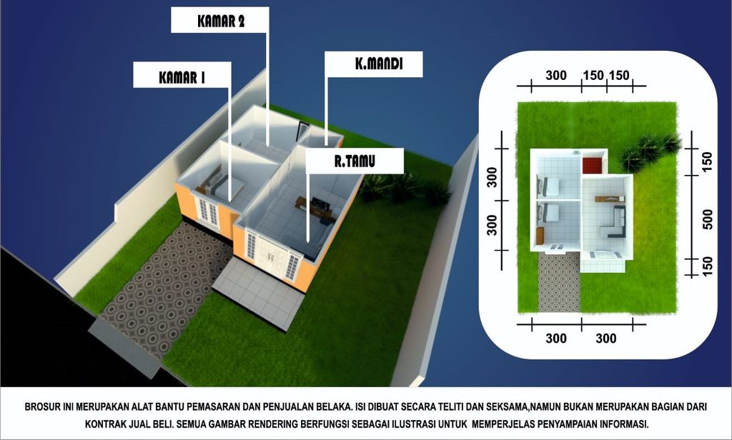 foto denah rumah tipe 36 perumahan Berkat Pesona Rantau 2