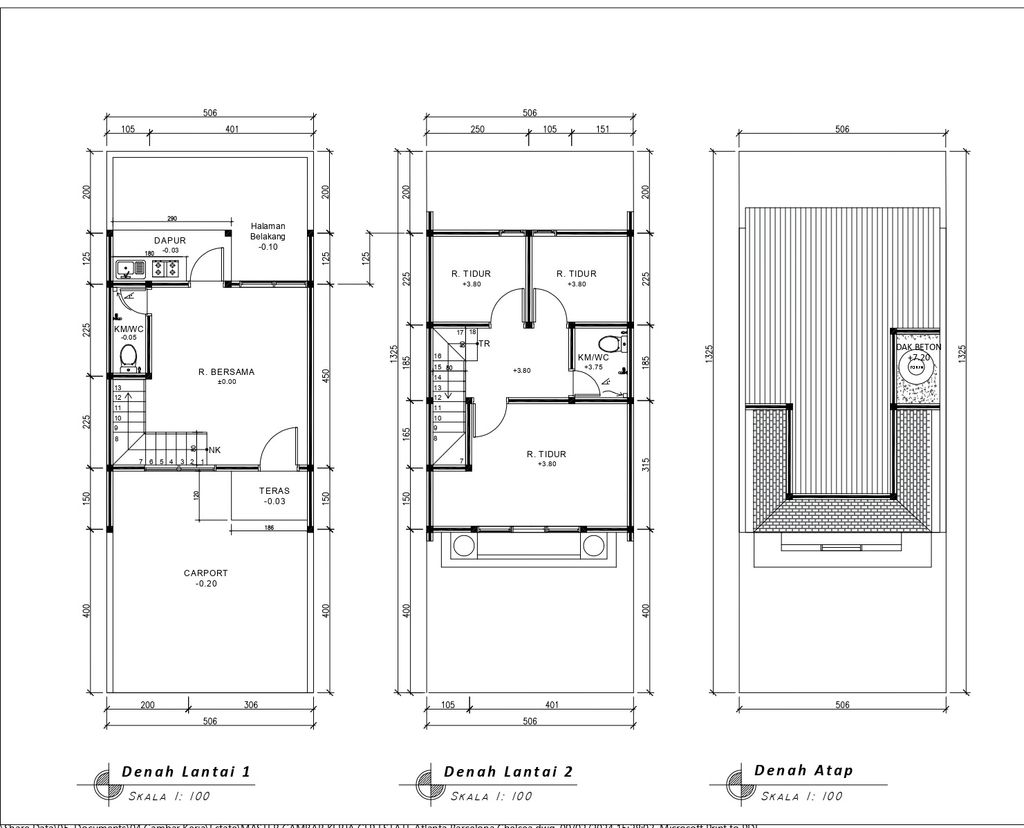 foto denah rumah tipe 60 Compact Classic Athena (3KT) (2KM) (718) perumahan G-Land Padalarang Estate