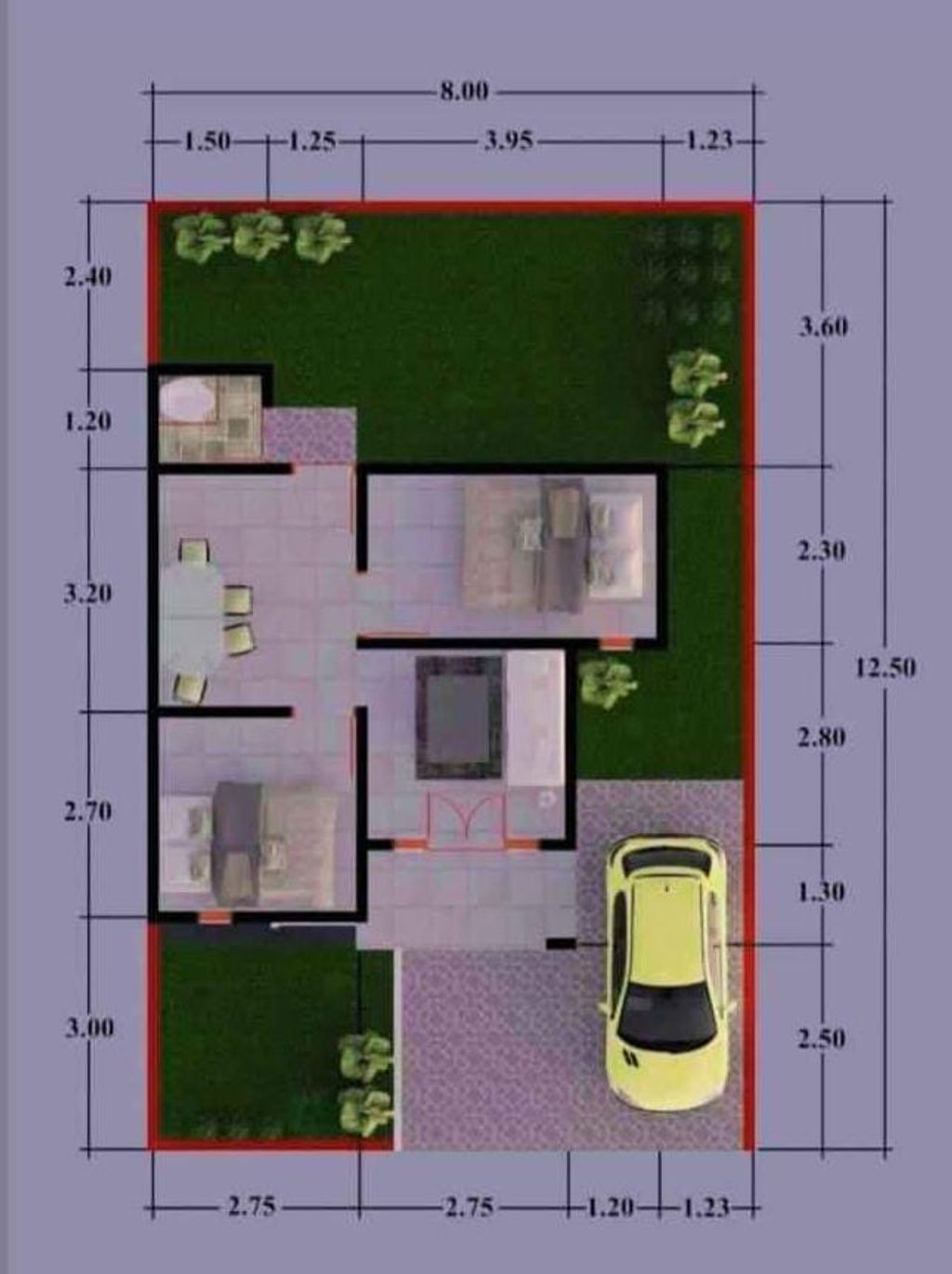 foto denah rumah tipe 36 perumahan A99 CORP LAND TAHAP III