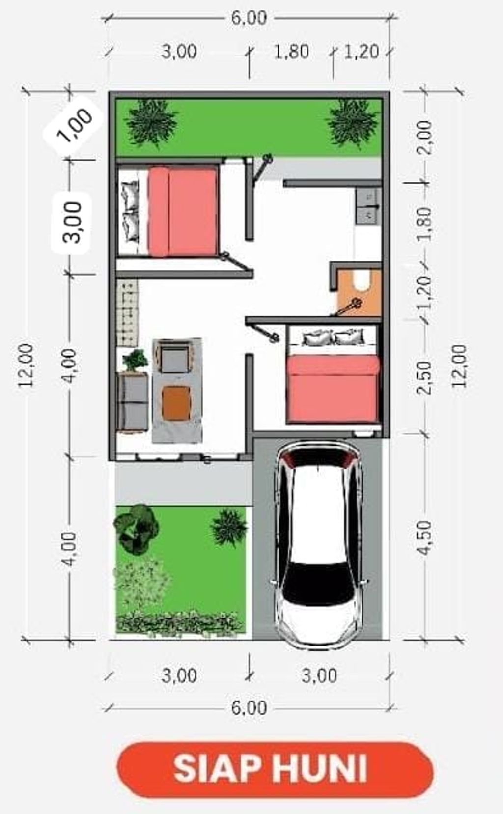 foto denah rumah tipe 36/72 m perumahan PADAELO REGENCY 2