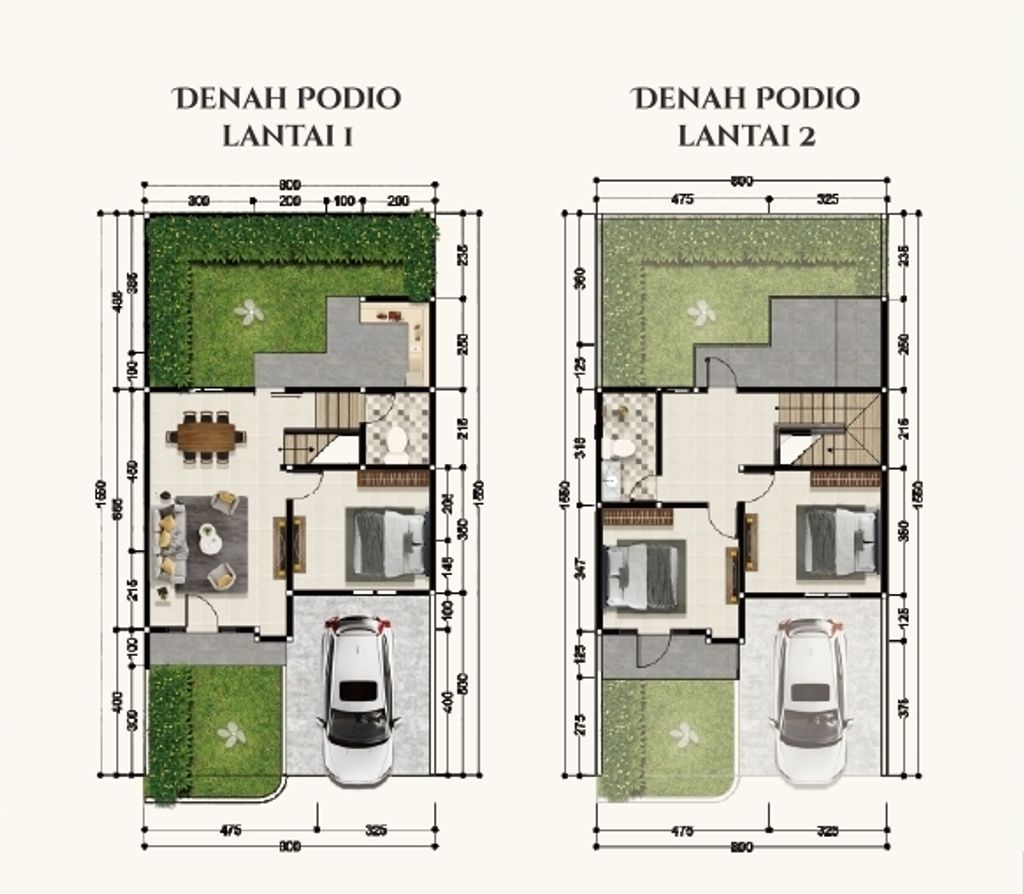 foto denah rumah tipe PODIO perumahan SOEDIRMAN PARK RESIDENCE