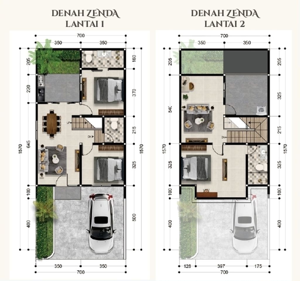 foto denah rumah tipe ZENDA perumahan SOEDIRMAN PARK RESIDENCE