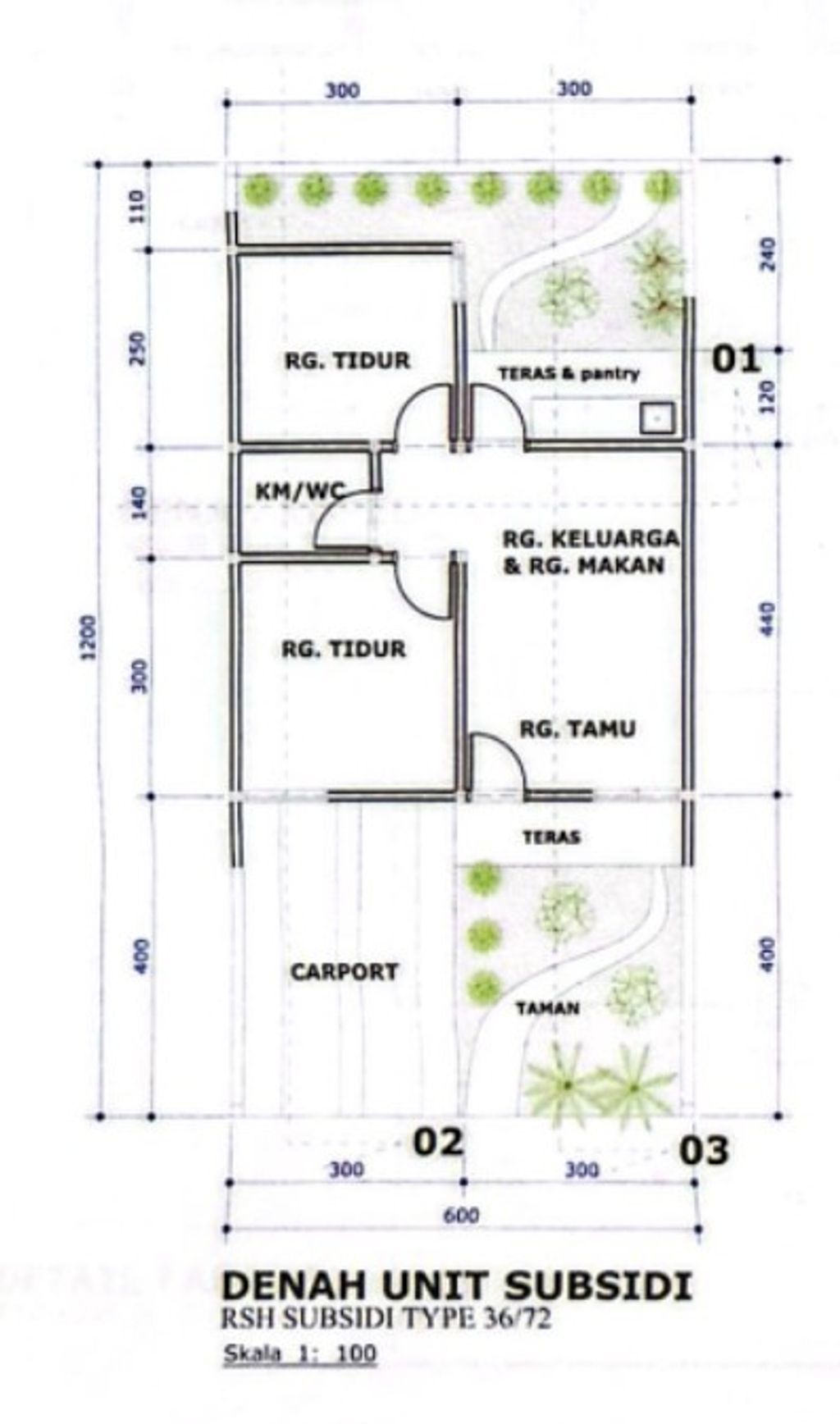 foto denah rumah tipe 36 perumahan ATRIA RESIDENCE MARUSU