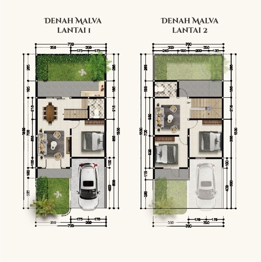 foto denah rumah tipe MALVA perumahan SOEDIRMAN PARK RESIDENCE