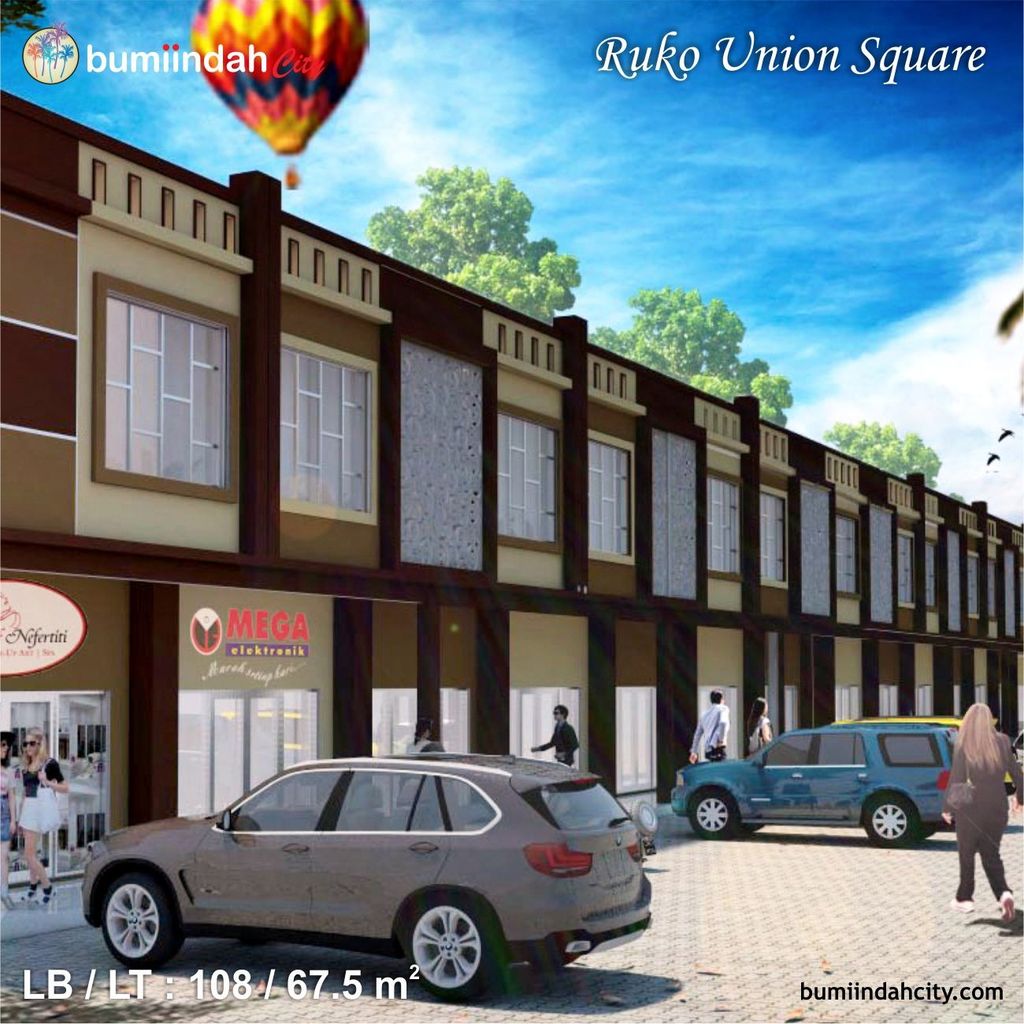 foto tampak rumah tipe Ruko Union perumahan Bumi Indah Tahap 3