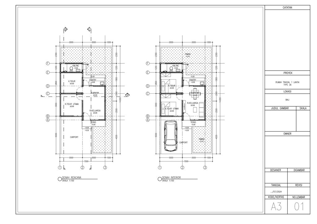 foto denah rumah tipe 36/100 perumahan Banyubiru Residence