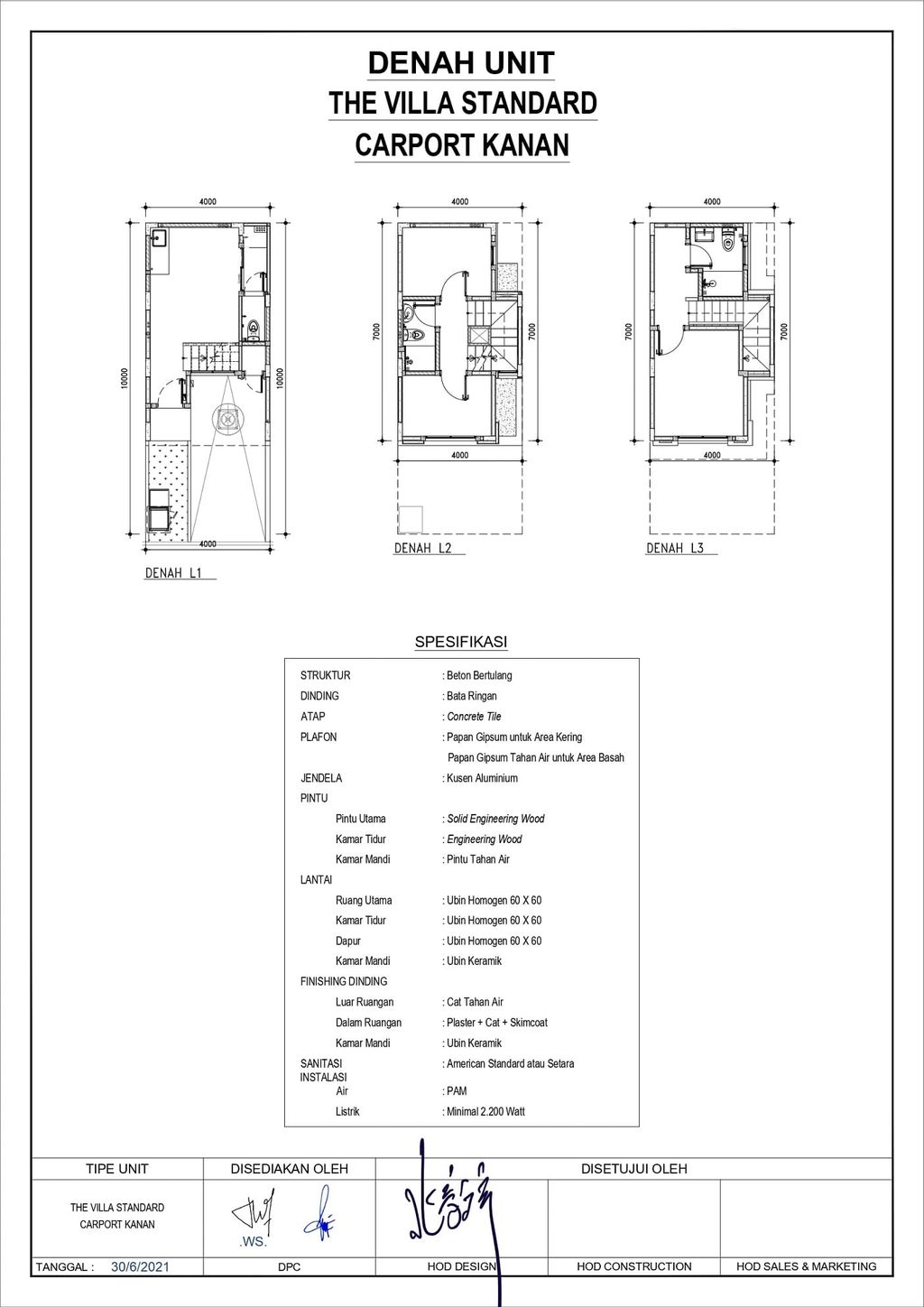 foto denah rumah tipe The Villa perumahan DAISAN - (OSAKA, TOKYO, FUJI)