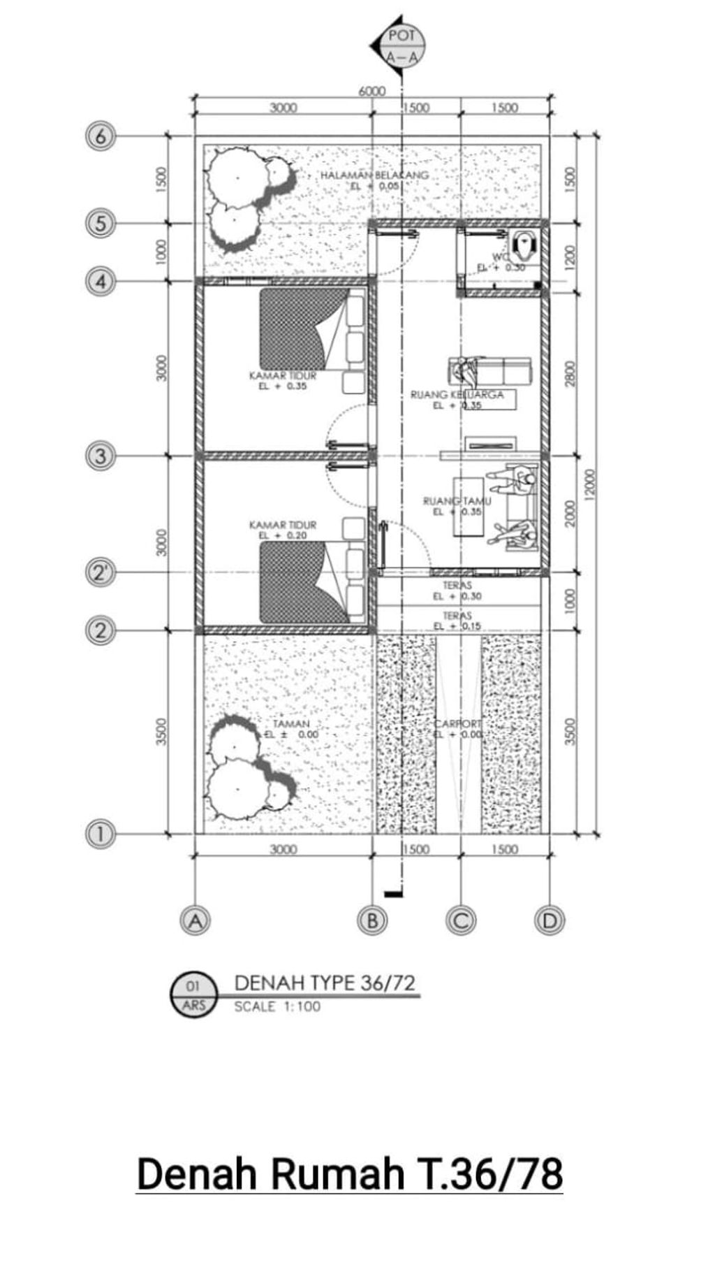 foto denah rumah tipe 36 perumahan KHAJILA RESIDENCE