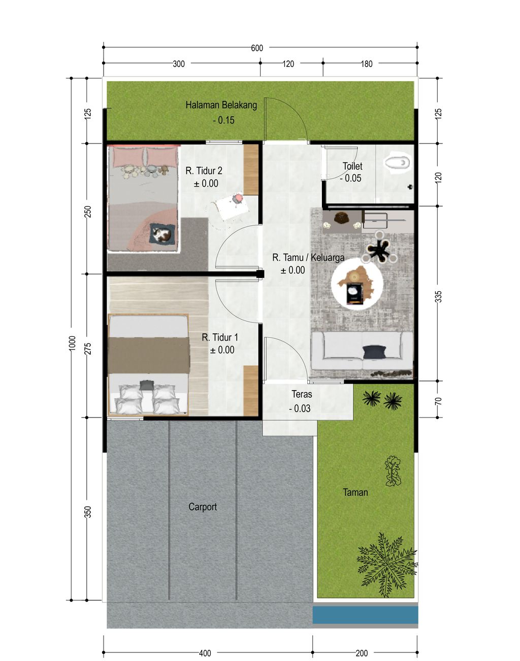 foto denah rumah tipe 30/60 perumahan Kotakita 4 Ungaran