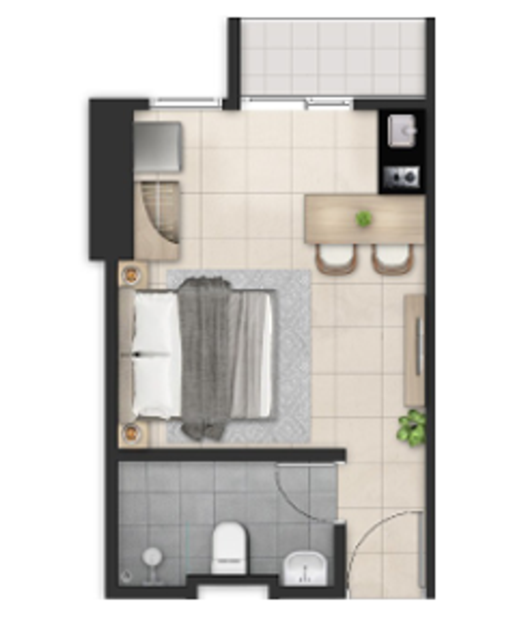 foto denah rumah tipe STUDIO perumahan Metro Garden Apartment