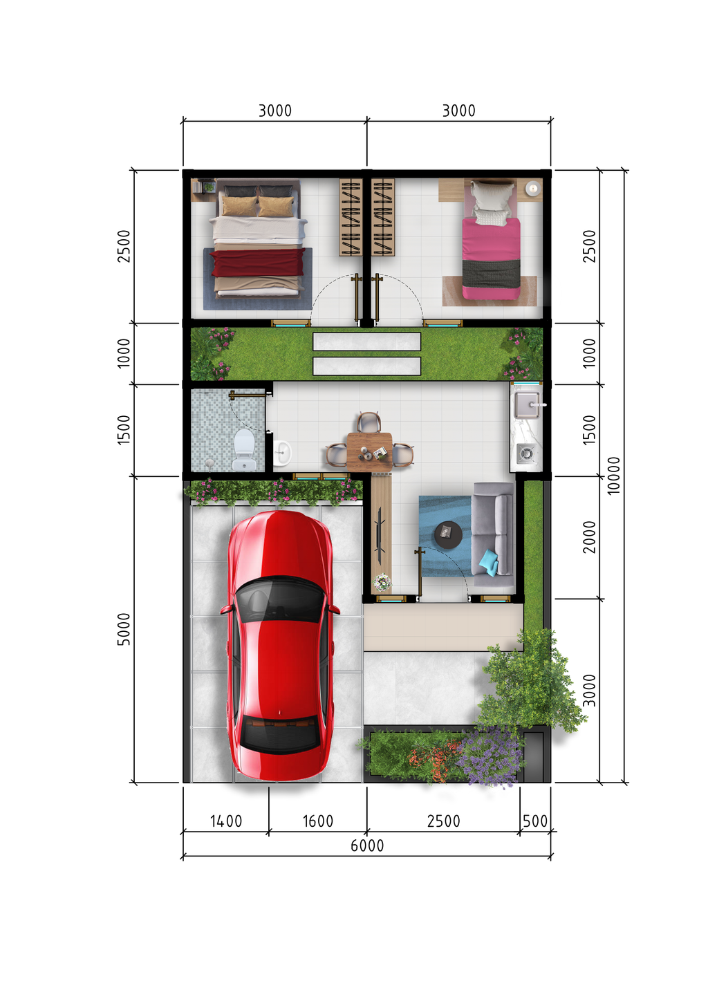 foto denah rumah tipe 30/90 STANDAR perumahan VILLA PAMARAYAN