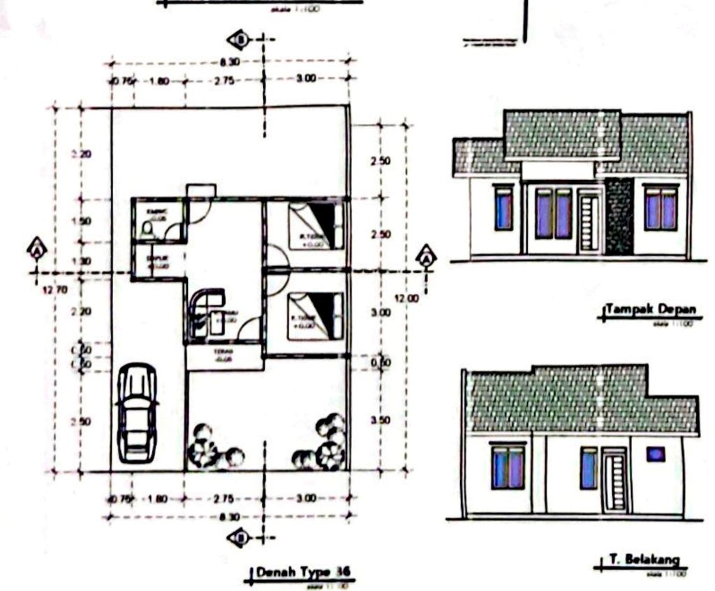 foto denah rumah tipe RSH36 perumahan Perumahan Graha Riau Bertuah RSH Type 36/104