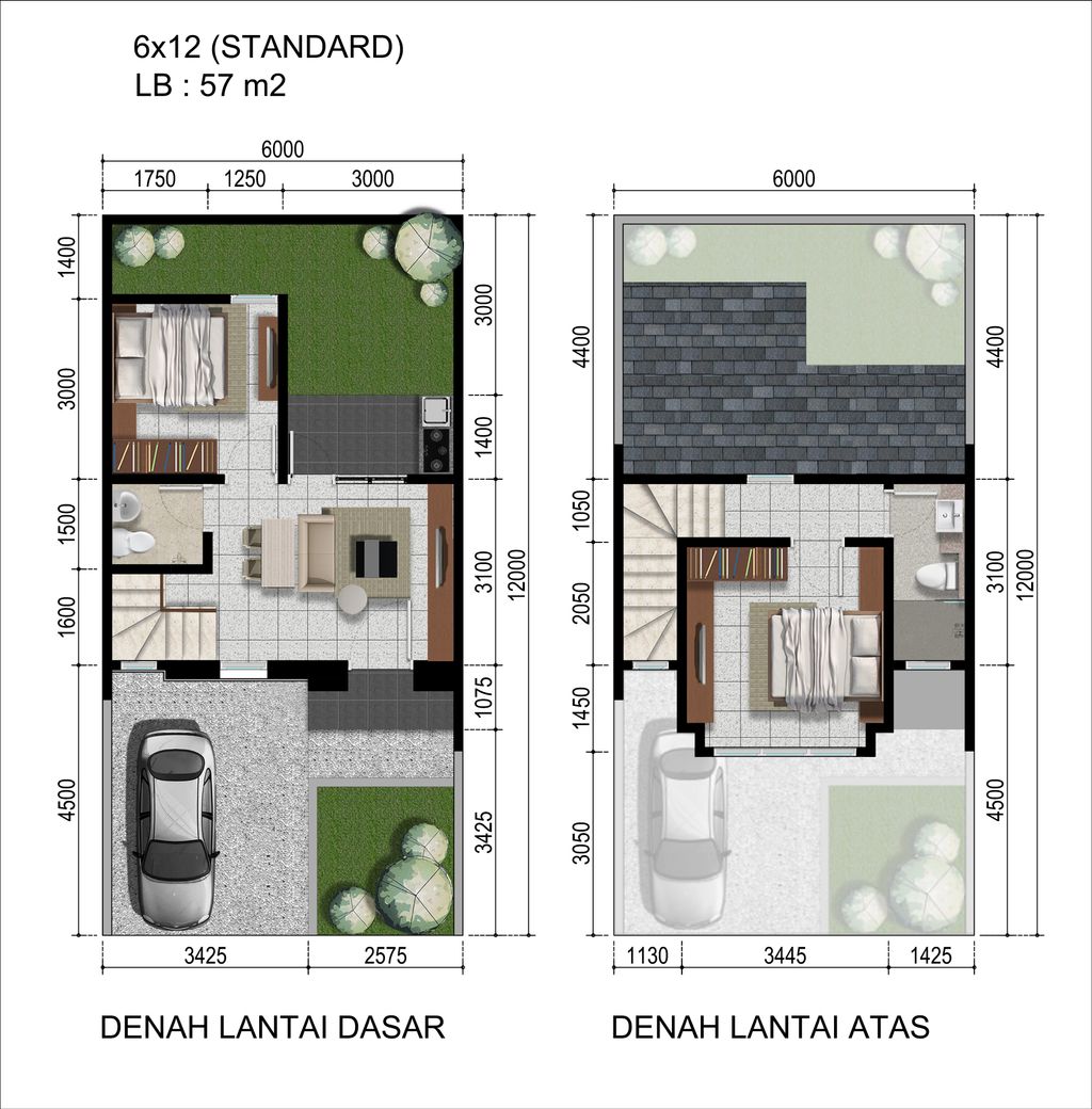foto denah rumah tipe CASERTA STANDARD perumahan CITRALAND GAMA CITY