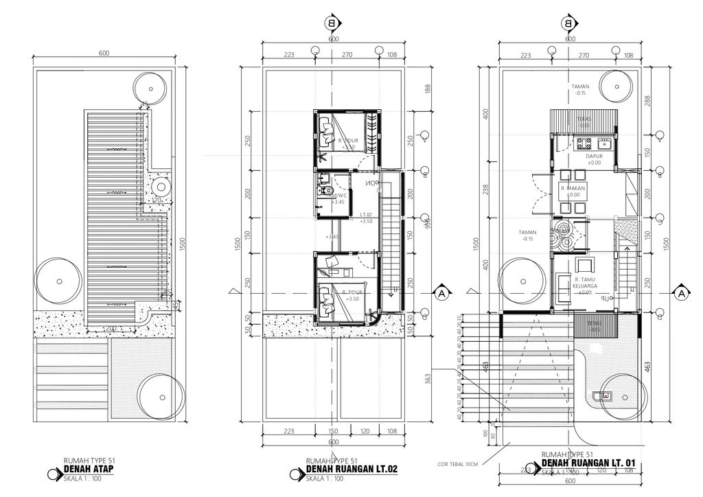 foto denah rumah tipe 51 perumahan Harmony Residence Jangli