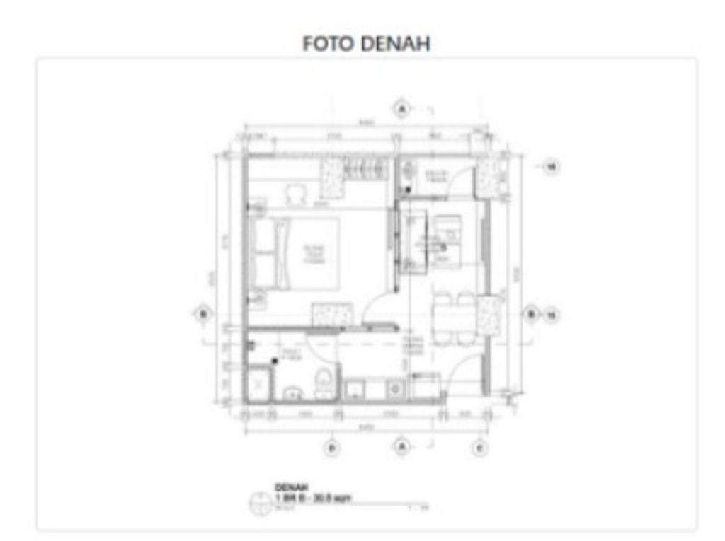 foto denah rumah tipe 1 BR C perumahan Grand Dhika City Lifestyle Jatiwarna