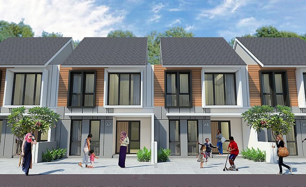 foto tampak rumah tipe AZALIA perumahan ARCADIA RESIDENCEE