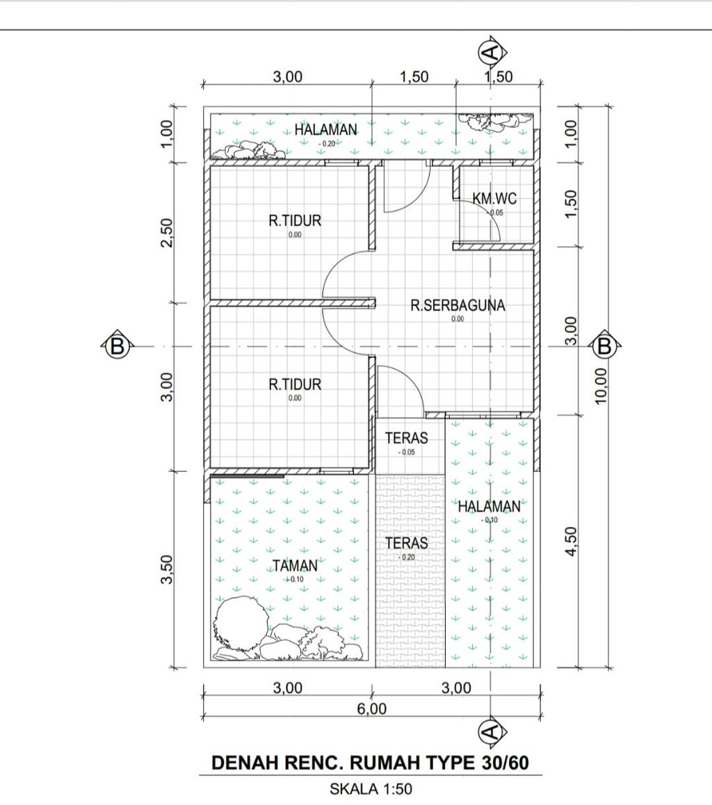 foto denah rumah tipe RUMAH SUBSIDI perumahan BINTANG GRAHA MANDIRI