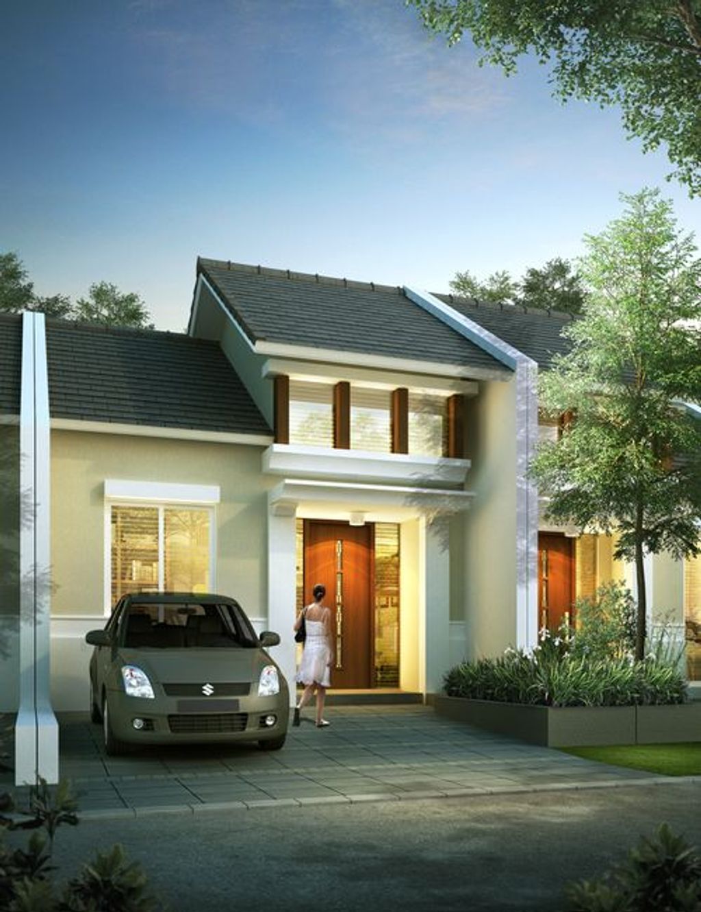 foto tampak rumah tipe APPLE - AF 33 perumahan GRAND HARVEST