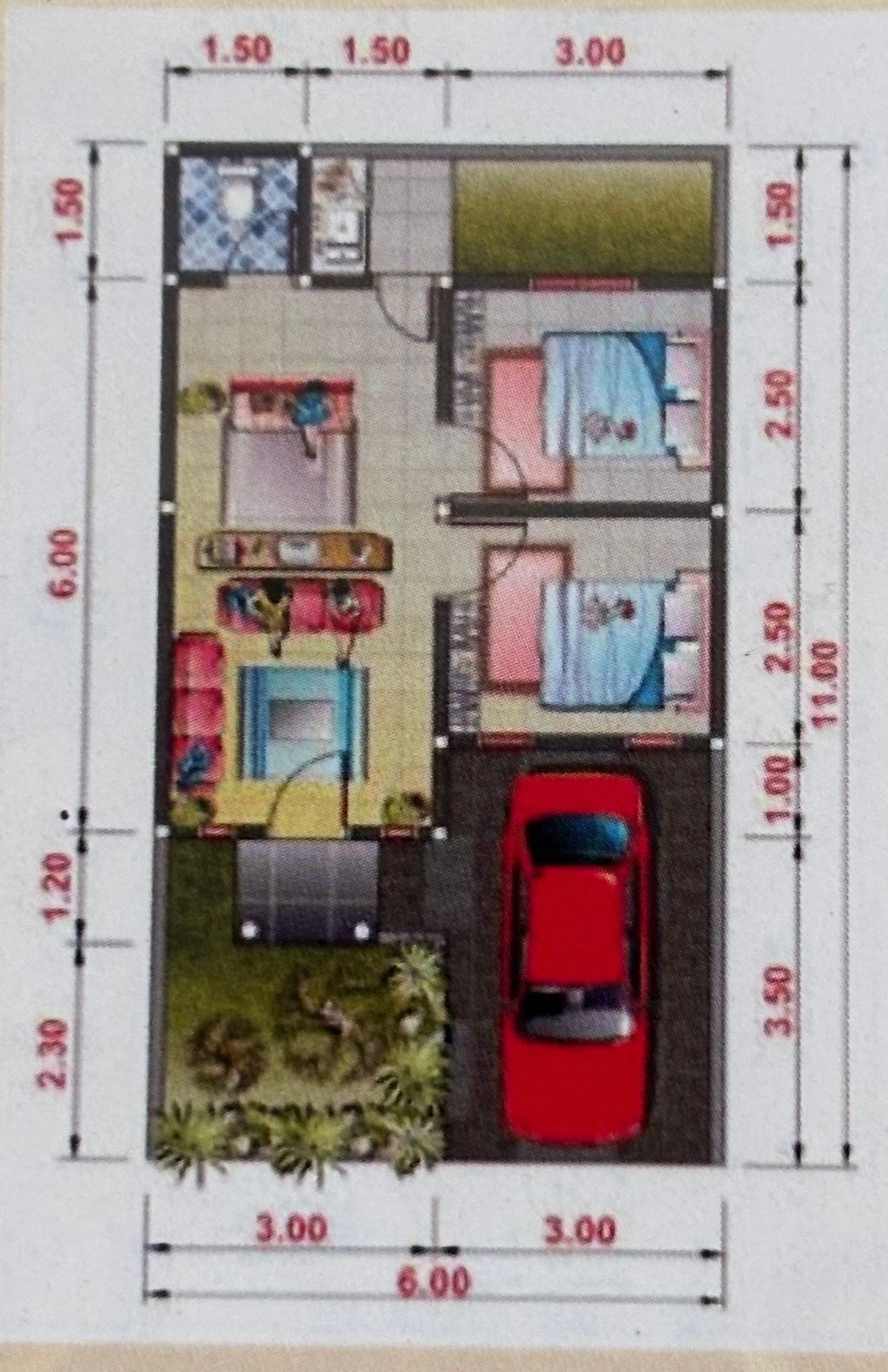 foto denah rumah tipe Promo 2 perumahan Perumahan Puri Utomo
