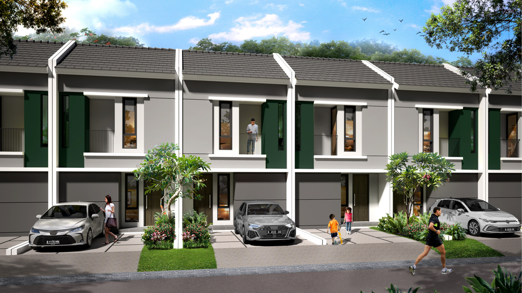 foto tampak rumah tipe EMERALD perumahan IMPERIAL JADE